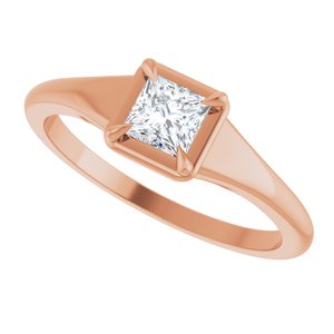 14K Rose Gold 4x4 mm Square Ring Mounting – image 8