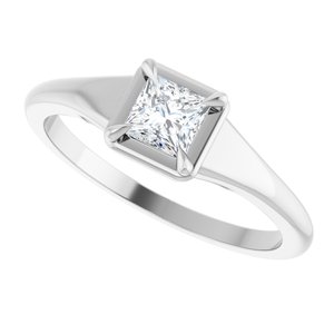 10K White Gold 4x4 mm Square Ring Mounting – image 8
