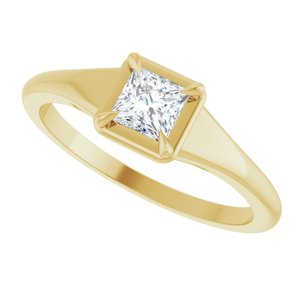 14K Yellow Gold 4x4 mm Square Ring Mounting – image 8