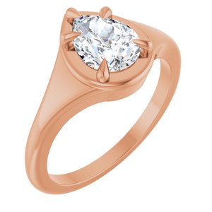 10K Rose Gold 8x6 mm Pear Ring Mounting