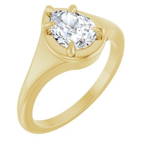 14K Yellow Gold 8x6 mm Pear Ring Mounting