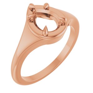 14K Rose Gold 8x6 mm Pear Ring Mounting – image 2