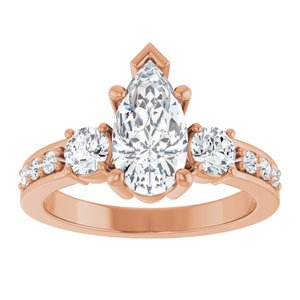 18K Rose Gold 10.5x5.5 mm Pear Ring Mounting – image 5