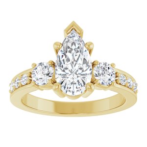 10K Yellow Gold 10.5x5.5 mm Pear Ring Mounting – image 5