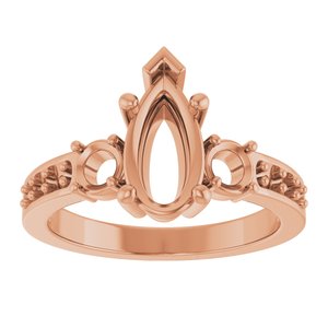 14K Rose Gold 10.5x5.5 mm Pear Ring Mounting – image 6