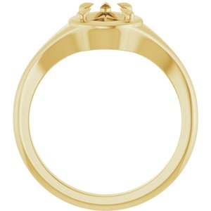 18K Yellow Gold 8x6 mm Pear Ring Mounting – image 4