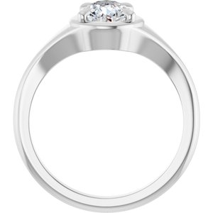 14K X1 White Gold 8x6 mm Pear Ring Mounting – image 3