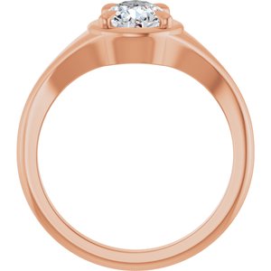 14K Rose Gold 8x6 mm Pear Ring Mounting – image 3
