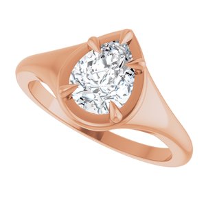 14K Rose Gold 8x6 mm Pear Ring Mounting – image 8