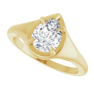10K Yellow Gold 8x6 mm Pear Ring Mounting – image 8