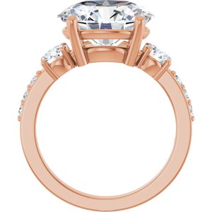 14K Rose Gold 12x10 mm Oval Ring Mounting – image 3