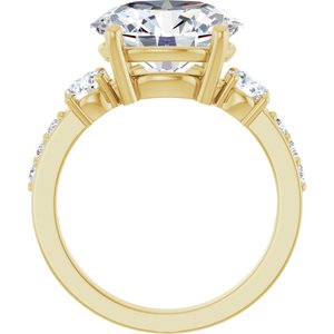 14K Yellow Gold 12x10 mm Oval Ring Mounting – image 3