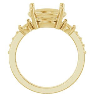 18K Yellow Gold 12x10 mm Oval Ring Mounting – image 4