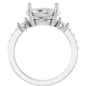 18K White Gold 12x10 mm Oval Ring Mounting – image 4