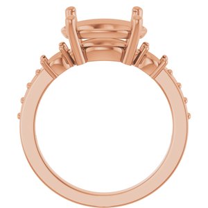 10K Rose Gold 12x10 mm Oval Ring Mounting – image 4