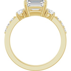 18K Yellow Gold 7x5 mm Emerald Ring Mounting – image 3