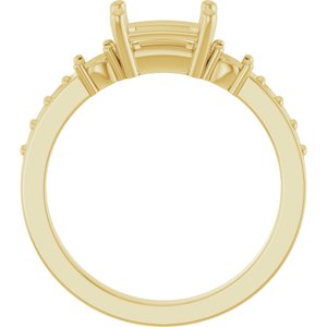 14K Yellow Gold 7x5 mm Emerald Ring Mounting – image 4