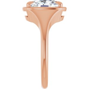 18K Rose Gold 10x8 mm Elongated Cushion Ring Mounting – image 7
