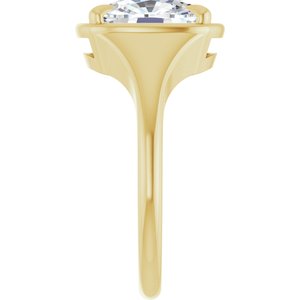 18K Yellow Gold 10x8 mm Elongated Cushion Ring Mounting – image 7