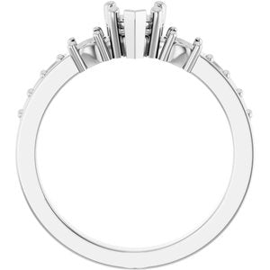 10K White Gold 5x5 mm Heart Ring Mounting – image 4