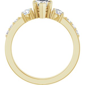 10K Yellow Gold 5x5 mm Heart Ring Mounting – image 3