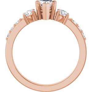 18K Rose Gold 5x5 mm Heart Ring Mounting – image 3