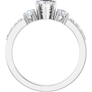 Platinum 5x5 mm Heart Ring Mounting – image 3