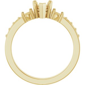18K Yellow Gold 5x5 mm Heart Ring Mounting – image 4