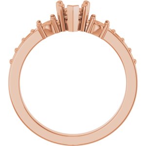 10K Rose Gold 5x5 mm Heart Ring Mounting – image 4
