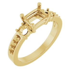 10K Yellow Gold 7x5 mm Emerald Ring Mounting – image 2