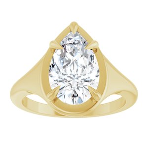 10K Yellow Gold 12x7.5 mm Pear Ring Mounting – image 5