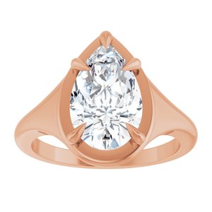 10K Rose Gold 12x7.5 mm Pear Ring Mounting – image 5