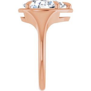 10K Rose Gold 12x7.5 mm Pear Ring Mounting – image 7