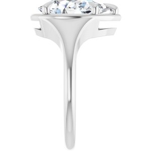 10K White Gold 12x7.5 mm Pear Ring Mounting – image 7