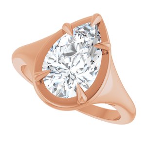 10K Rose Gold 12x7.5 mm Pear Ring Mounting – image 8