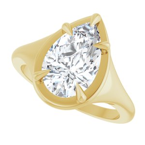 18K Yellow Gold 12x7.5 mm Pear Ring Mounting – image 8