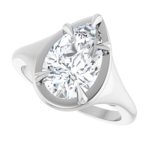Sterling Silver 12x7.5 mm Pear Ring Mounting – image 8