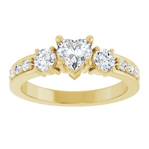 10K Yellow Gold 5x5 mm Heart Ring Mounting – image 5