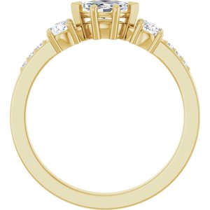 10K Yellow Gold 6x3.5 mm Marquise Ring Mounting – image 3