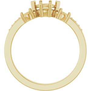 10K Yellow Gold 6x3.5 mm Marquise Ring Mounting – image 4