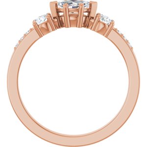10K Rose Gold 6x3.5 mm Marquise Ring Mounting – image 3