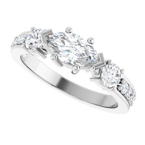 Platinum 8.5x4.5 mm Marquise Ring Mounting – image 8