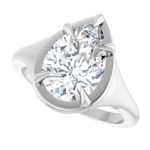 Sterling Silver 12x8 mm Pear Ring Mounting – image 8
