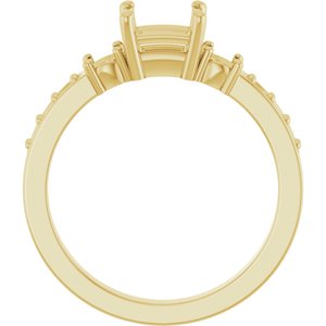 18K Yellow Gold 5x5 mm Square Ring Mounting – image 4