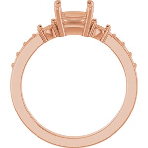 14K Rose Gold 5x5 mm Square Ring Mounting – image 4