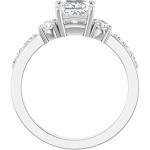 14K X1 White Gold 5x5 mm Square Ring Mounting – image 3