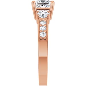 10K Rose Gold 5x5 mm Square Ring Mounting – image 7