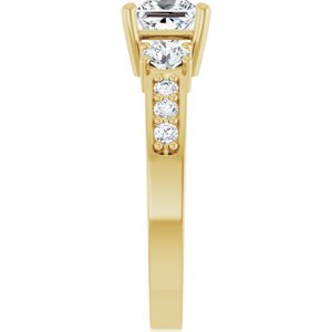 18K Yellow Gold 5x5 mm Square Ring Mounting – image 7