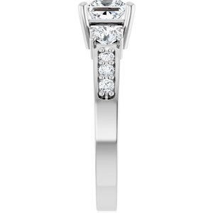 14K White Gold 5x5 mm Square Ring Mounting – image 7