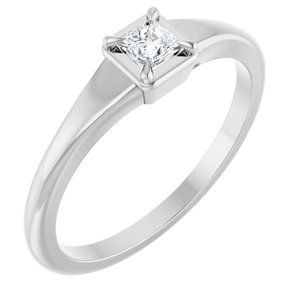 Sterling Silver 3x3 mm Square Ring Mounting